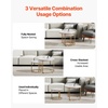 VEVOR Nesting Coffee Table Set of 2, 27.6 in Round Coffee Table, Nesting Tables for Small Place, Vintage End Side Tables Night Stand with Metal Frame, for Living Room, Bedroom, Office (White & Gold)(White)
