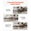 VEVOR Nesting Coffee Table Set of 2, 27.6 in Round Coffee Table, Nesting Tables for Small Place, Vintage End Side Tables Night Stand with Metal Frame, for Living Room, Bedroom, Office (White & Gold)(Brown)