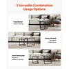 VEVOR Nesting Coffee Table Set of 2, 27.6 in Round Coffee Table, Nesting Tables for Small Place, Vintage End Side Tables Night Stand with Metal Frame, for Living Room, Bedroom, Office (White & Gold)(Black)