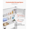 VEVOR Over The Toilet Storage Cabinet, 66.14‘’ Height Bathroom Storage Cabinet Over Toilet with Barn Door and Adjustable Shelf, Bathroom Space-Saving Toilet Rack White Wood with Open Shelf(3 top Shelves)
