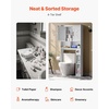 VEVOR Over The Toilet Storage Cabinet, 66.14‘’ Height Bathroom Storage Cabinet Over Toilet with Barn Door and Adjustable Shelf, Bathroom Space-Saving Toilet Rack White Wood with Open Shelf(4 top Shelves)