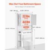 VEVOR Over The Toilet Storage Cabinet, 66.14‘’ Height Bathroom Storage Cabinet Over Toilet with Barn Door and Adjustable Shelf, Bathroom Space-Saving Toilet Rack White Wood with Open Shelf(3 top Shelves)