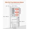 VEVOR Over The Toilet Storage Cabinet, 66.14‘’ Height Bathroom Storage Cabinet Over Toilet with Barn Door and Adjustable Shelf, Bathroom Space-Saving Toilet Rack White Wood with Open Shelf(4 top Shelves)