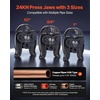 VEVOR Press Tool, 18V Electric Pipe Crimping Tool for 1/2″, 3/4″, 1″ Copper Pipes, 24KN Press Tool Kit Compatible with ProPress – with 3 Press Jaws, 2pcs 18V 2AH Battery, Fast Charger & Carrying Case(Compact Size)