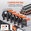 VEVOR Press Tool, 18V Electric Pipe Crimping Tool for 1/2″, 3/4″, 1″ Copper Pipes, 24KN Press Tool Kit Compatible with ProPress – with 3 Press Jaws, 2pcs 18V 2AH Battery, Fast Charger & Carrying Case(Standard Size)