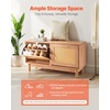 VEVOR Rattan Shoe Storage Bench, Entryway Bench with 2 Flip Drawers, Holds up to 300 lbs with 4 Compartments and 2 Rattan Doors, 39.4 x 11.8 x 20.9 Inches for Hallway, Living Room, Bedroom(2 Rattan Doors)