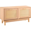 VEVOR Rattan Shoe Storage Bench, Entryway Bench with 2 Flip Drawers, Holds up to 300 lbs with 4 Compartments and 2 Rattan Doors, 39.4 x 11.8 x 20.9 Inches for Hallway, Living Room, Bedroom(2 Rattan Doors)