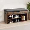 VEVOR Rattan Shoe Storage Bench, Entryway Bench with 2 Flip Drawers, Holds up to 300 lbs with 4 Compartments and 2 Rattan Doors, 39.4 x 11.8 x 20.9 Inches for Hallway, Living Room, Bedroom(Hidden storage)