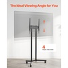 VEVOR Rolling TV Stand, Mobile TV Cart for 32-65 Inch Screens, Height Adjustable, Portable Monitor Stand with Wheels Holds up to 88 lbs for Living Room, Bedroom, Office, Outdoor, Max VESA 400x400mm(32”-65”)