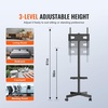 VEVOR Rolling TV Stand, Mobile TV Cart for 32-65 Inch Screens, Height Adjustable, Portable Monitor Stand with Wheels Holds up to 88 lbs for Living Room, Bedroom, Office, Outdoor, Max VESA 400x400mm(23”- 60”)