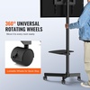 VEVOR Rolling TV Stand, Mobile TV Cart for 32-65 Inch Screens, Height Adjustable, Portable Monitor Stand with Wheels Holds up to 88 lbs for Living Room, Bedroom, Office, Outdoor, Max VESA 400x400mm(23”- 60”)