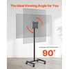 VEVOR Rolling TV Stand, Mobile TV Cart for 32-65 Inch Screens, Height Adjustable, Portable Monitor Stand with Wheels Holds up to 88 lbs for Living Room, Bedroom, Office, Outdoor, Max VESA 400x400mm(17”-55”)