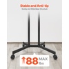 VEVOR Rolling TV Stand, Mobile TV Cart for 32-65 Inch Screens, Height Adjustable, Portable Monitor Stand with Wheels Holds up to 88 lbs for Living Room, Bedroom, Office, Outdoor, Max VESA 400x400mm(32”-65”)