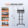 VEVOR Rolling TV Stand, Mobile TV Cart for 32-65 Inch Screens, Height Adjustable, Portable Monitor Stand with Wheels Holds up to 88 lbs for Living Room, Bedroom, Office, Outdoor, Max VESA 400x400mm(32”-70”)
