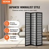 VEVOR Room Divider, 6 Panel Japanese Room Divider, Folding Privacy Screen Indoor, Portable Partition Dividers and Decoration Screens, for Room Separation, Home, Office, Restaurant & Bedroom (Black)(Black)