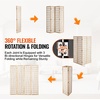 VEVOR Room Divider, 6 Panel Japanese Room Divider, Folding Privacy Screen Indoor, Portable Partition Dividers and Decoration Screens, for Room Separation, Home, Office, Restaurant & Bedroom (Black)(Natural)