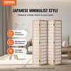 VEVOR Room Divider, 6 Panel Japanese Room Divider, Folding Privacy Screen Indoor, Portable Partition Dividers and Decoration Screens, for Room Separation, Home, Office, Restaurant & Bedroom (Black)(Natural)