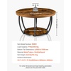 VEVOR Round Coffee Table, Modern Coffee Table, 2 Tiers Wooden Circle Center Desk with Open Storage, Minimalist Sturdy Metal Frame Accent End Desk for Living Room, Office, Easy Assembly, Rustic Brown(Natural)