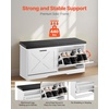 VEVOR Shoe Storage Bench with 2 Flip Drawers & Padded Cushion, Entryway Bench with Adjustable Shelves, Holds up to 440 lbs, 39.4 x 12.0 x 18.7 Inches, for Entryway, Hallway, Living Room, Bedroom