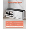 VEVOR Shoe Storage Bench with 2 Flip Drawers & Padded Cushion, Entryway Bench with Adjustable Shelves, Holds up to 440 lbs, 39.4 x 12.0 x 18.7 Inches, for Entryway, Hallway, Living Room, Bedroom