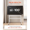 VEVOR Tripod Easel TV Stand, for 40-65 inch Flat Screen/Curved TVs Up to 99 lbs, 18° Left-Right Rotation Portable TV Stand with Oak Wood Legs, for Bedroom, Living Room, Studio, MAX VESA 600 x 400 mm(Rolling)