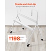 VEVOR Tripod Easel TV Stand, for 40-65 inch Flat Screen/Curved TVs Up to 99 lbs, 18° Left-Right Rotation Portable TV Stand with Oak Wood Legs, for Bedroom, Living Room, Studio, MAX VESA 600 x 400 mm(Rolling)