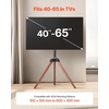 VEVOR Tripod Easel TV Stand, for 40-65 inch Flat Screen/Curved TVs Up to 99 lbs, 18° Left-Right Rotation Portable TV Stand with Oak Wood Legs, for Bedroom, Living Room, Studio, MAX VESA 600 x 400 mm(Tripod)
