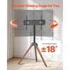 VEVOR Tripod Easel TV Stand, for 40-65 inch Flat Screen/Curved TVs Up to 99 lbs, 18° Left-Right Rotation Portable TV Stand with Oak Wood Legs, for Bedroom, Living Room, Studio, MAX VESA 600 x 400 mm(Tripod)