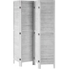 VEVOR Wood Room Divider, 6 Panel Wood Folding Privacy Screen, 66.9 Inches Tall Indoor Louvered Wooden Partition, Portable Decoration Screen, for Room Separation, Home, Office, Restaurant & Bedroom(Light Grey)