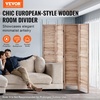 VEVOR Wood Room Divider, 6 Panel Wood Folding Privacy Screen, 66.9 Inches Tall Indoor Louvered Wooden Partition, Portable Decoration Screen, for Room Separation, Home, Office, Restaurant & Bedroom(Natural)