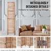 VEVOR Wood Room Divider, 6 Panel Wood Folding Privacy Screen, 66.9 Inches Tall Indoor Louvered Wooden Partition, Portable Decoration Screen, for Room Separation, Home, Office, Restaurant & Bedroom(Natural)
