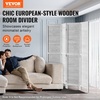 VEVOR Wood Room Divider, 6 Panel Wood Folding Privacy Screen, 66.9 Inches Tall Indoor Louvered Wooden Partition, Portable Decoration Screen, for Room Separation, Home, Office, Restaurant & Bedroom(Light Grey)