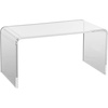 VEVOR Acrylic Coffee Table, 2-Tiers Center Table with Open Storage Shelf, Modern Rectangle Acrylic Coffe Desk for Living Room, Dining Room, Kitchen Island, Office, 31.5″ W x 19.7″ D x 15.7″ H, Green(Clear & U-shape)