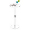 VEVOR Acrylic Drink Table, Small Round Side Table with Solid Post, Modern Clear End Table Transparent Cake Desk for Coffee, Cocktail, Dessert, Snack, Living Room, Bedroom, Bathroom, Easy Assembly