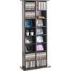 VEVOR Media Storage Cabinet, 8-Layer DVD Shelf, Adjustable CD Shelves 16 Compartments, Protects & Organizes Music, Movie, Video Games or Memorabilia Collections, Espresso(Espresso)