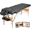 VEVOR Portable Massage Table 28″ W, 2 Folding Lightweight Massage Table, 8-Level Height Adjustable Salon Tattoo Bed, Spa Table with Headrest, Armrests, Hand Pallet & Carrying Bag, 600LBS(24inch-600lbs)