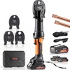 VEVOR Press Tool, 18V Electric Pipe Crimping Tool for 1/2″, 3/4″, 1″ Copper Pipes, 24KN Press Tool Kit Compatible with ProPress – with 3 Press Jaws, 2pcs 18V 2AH Battery, Fast Charger & Carrying Case(Compact Size)