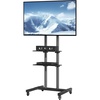VEVOR Rolling TV Stand, Mobile TV Cart for 32-65 Inch Screens, Height Adjustable, Portable Monitor Stand with Wheels Holds up to 88 lbs for Living Room, Bedroom, Office, Outdoor, Max VESA 400x400mm(32”-70”)