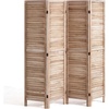 VEVOR Wood Room Divider, 6 Panel Wood Folding Privacy Screen, 66.9 Inches Tall Indoor Louvered Wooden Partition, Portable Decoration Screen, for Room Separation, Home, Office, Restaurant & Bedroom(Natural)