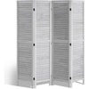 VEVOR Wood Room Divider, 6 Panel Wood Folding Privacy Screen, 66.9 Inches Tall Indoor Louvered Wooden Partition, Portable Decoration Screen, for Room Separation, Home, Office, Restaurant & Bedroom(Light Grey)