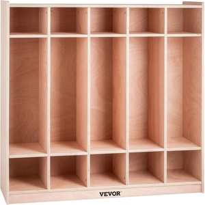 VEVOR 5-Section Classroom Coat Locker, 10 Cubbies for Daycare, Classroom Cubbies with 4 Casters & 5 Hooks, Daycare Furniture for Home, School, Nursery, Kindergarten