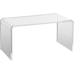 VEVOR Acrylic Coffee Table, 2-Tiers Center Table with Open Storage Shelf, Modern Rectangle Acrylic Coffe Desk for Living Room, Dining Room, Kitchen Island, Office, 31.5″ W x 19.7″ D x 15.7″ H, Green(Clear & U-shape)