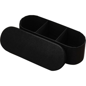 VEVOR Foldable Storage Ottoman Bench, End of Bed Bench with Side Bags, Folding Upholstered Storage Chest Supports 660 lbs, Linen Bed Ottoman with Large Space for Living Room, Bedroom, Entryway, Beige(Black)