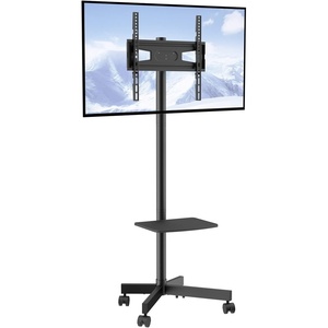 VEVOR Rolling TV Stand, Mobile TV Cart for 32-65 Inch Screens, Height Adjustable, Portable Monitor Stand with Wheels Holds up to 88 lbs for Living Room, Bedroom, Office, Outdoor, Max VESA 400x400mm(23”- 60”)