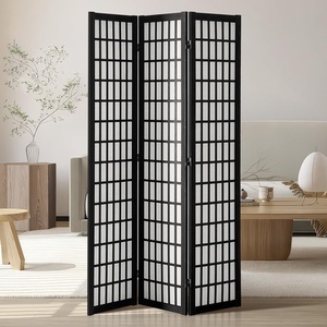 VEVOR Room Divider, 6 Panel Japanese Room Divider, Folding Privacy Screen Indoor, Portable Partition Dividers and Decoration Screens, for Room Separation, Home, Office, Restaurant & Bedroom (Black)(Black)