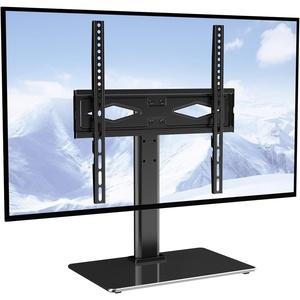 VEVOR Universal TV Mount for 32-55 inch TVs, Height Adjustable Swivel Stand with Tempered Glass Base for Bedroom, Living Room(32-55inch)