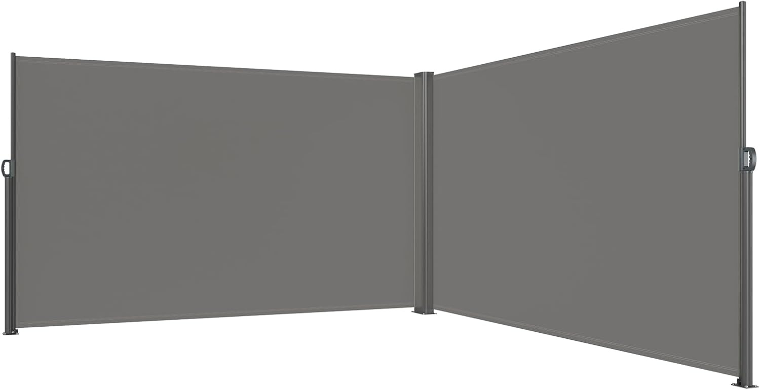 image:imageVEVOR Retractable Side Awning UV 50 236 x 63 Double Retractable Patio Screen Waterproof 280 g Thicken Retractable Room Divider Black for Privacy Garden Outdoor Patio and Terrace BeigeGray