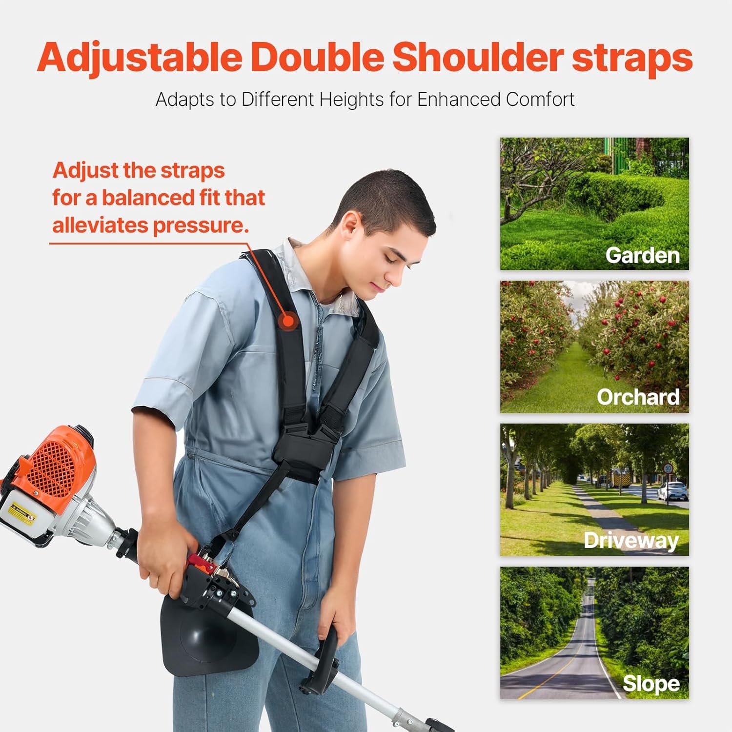 image:imageVEVOR String Trimmer 252CC 2Stroke Gas Powered Weed Wacker 169 Cordless Grass Trimmer MultiFunctional Lawn Edger with Shoulder Strap amp 3T Blade Weed Eater for Quick Grass Cleaning