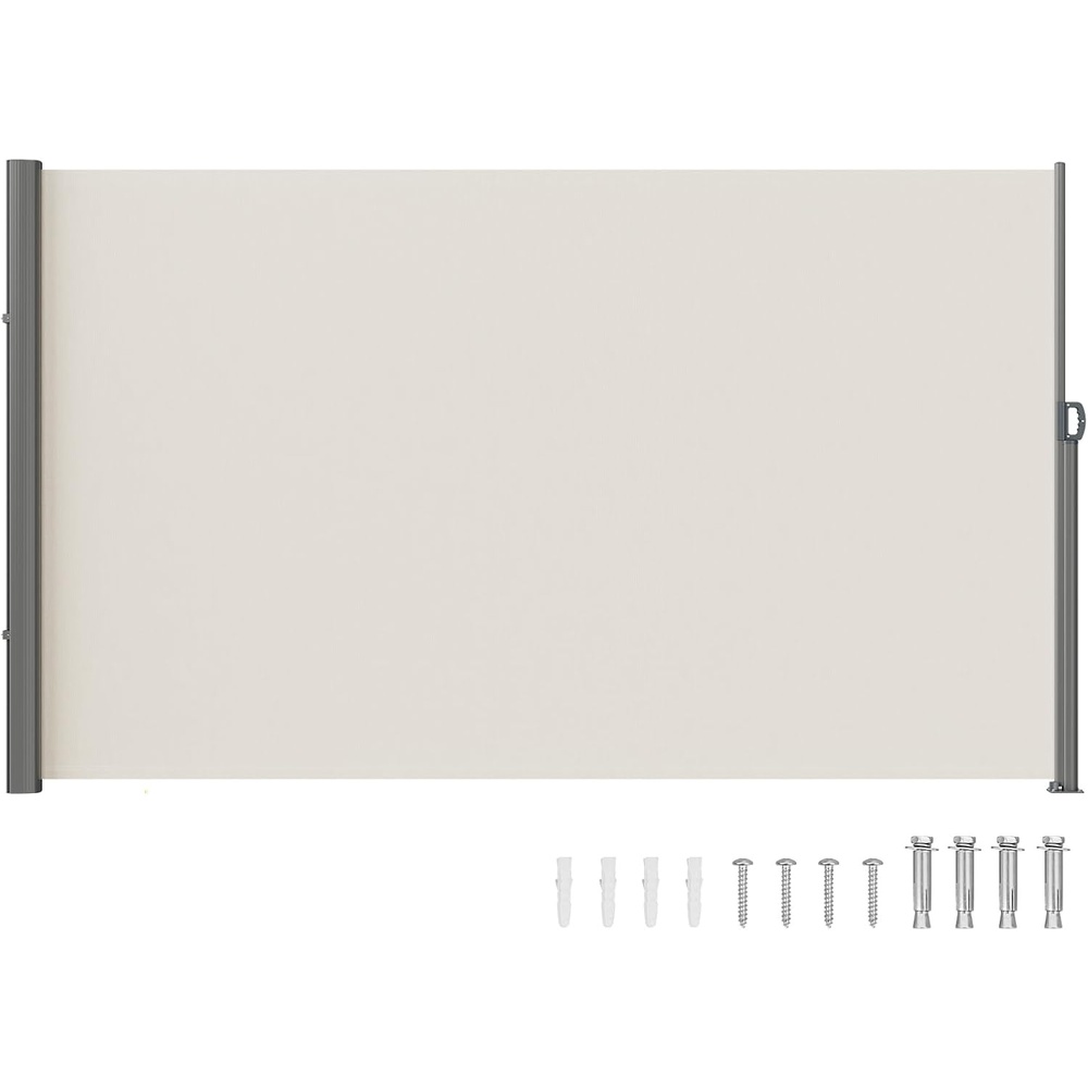 image:imageVEVOR Retractable Side Awning UV 50 236 x 63 Double Retractable Patio Screen Waterproof 280 g Thicken Retractable Room Divider Black for Privacy Garden Outdoor Patio and Terrace BeigeBeige