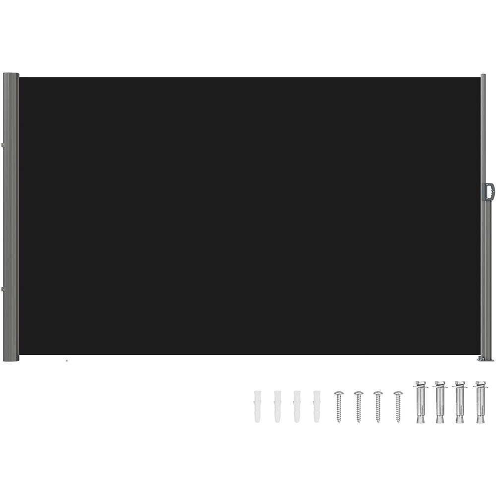 image:imageVEVOR Retractable Side Awning UV 50 236 x 63 Double Retractable Patio Screen Waterproof 280 g Thicken Retractable Room Divider Black for Privacy Garden Outdoor Patio and Terrace BeigeBlack